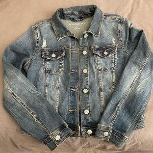 NWOT Distressed Dark Denim Jacket
